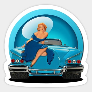 1958 Chevy Convertible with Pin Up Girl Sticker